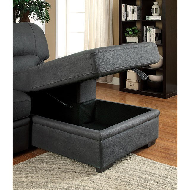 Furniture Of America Alcester Sectional CM6908BK Graphite Contemporary - sofafair.com