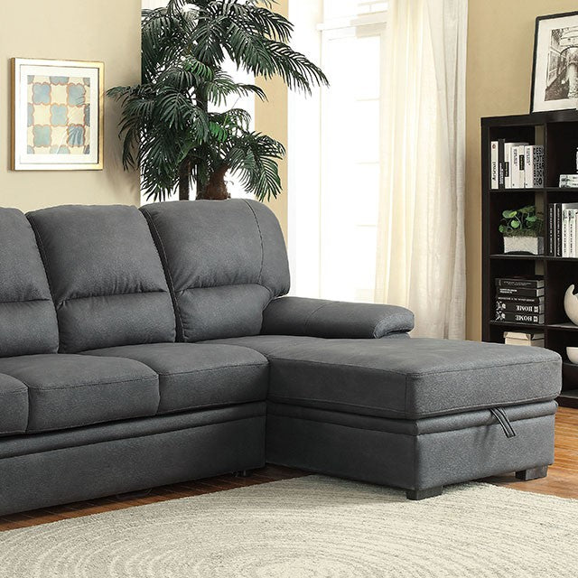 Furniture Of America Alcester Sectional CM6908BK Graphite Contemporary - sofafair.com