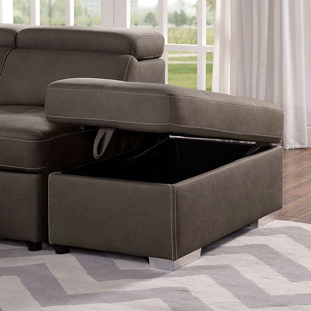 Furniture Of America Hugo Sectional CM6963 Light Brown Contemporary - sofafair.com