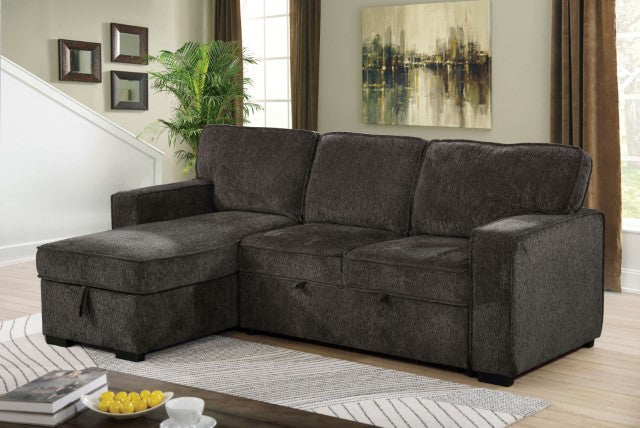 Furniture Of America Ines Sectional CM6964DG Dark Gray Contemporary - sofafair.com