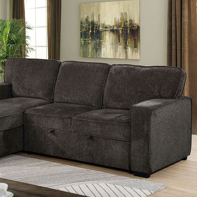 Furniture Of America Ines Sectional CM6964DG Dark Gray Contemporary - sofafair.com