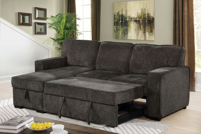 Furniture Of America Ines Sectional CM6964DG Dark Gray Contemporary - sofafair.com