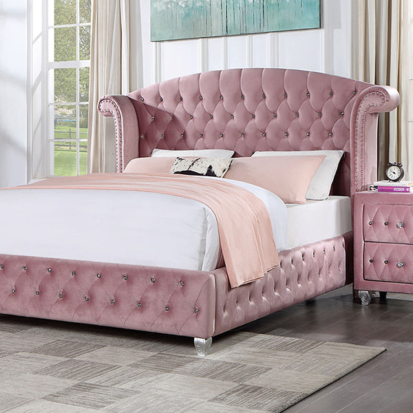 Furniture Of America Zohar Bed CM7130PK Pink Glam - sofafair.com