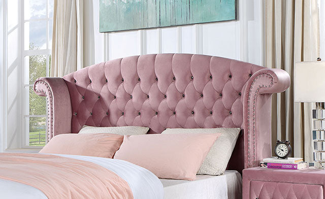 Furniture Of America Zohar Bed CM7130PK Pink Glam - sofafair.com