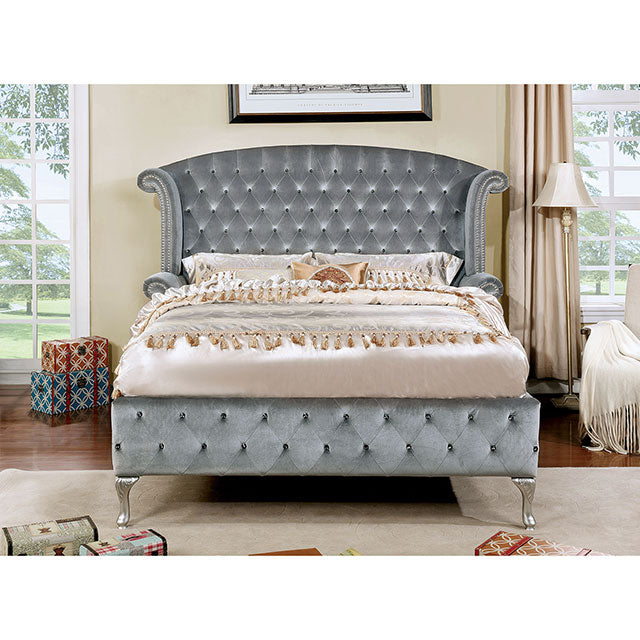 Furniture Of America Alzir Night Stand FM7150GY-N Gray Glam - sofafair.com