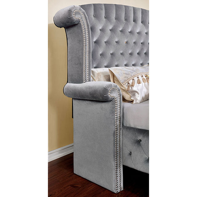 Furniture Of America Alzir Night Stand FM7150GY-N Gray Glam - sofafair.com