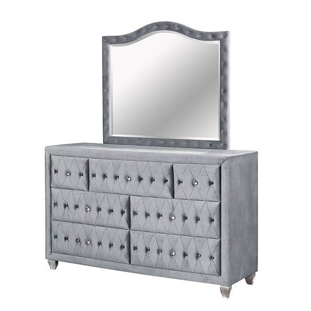 Furniture Of America Alzir Dresser FM7150GY-D Gray Glam - sofafair.com