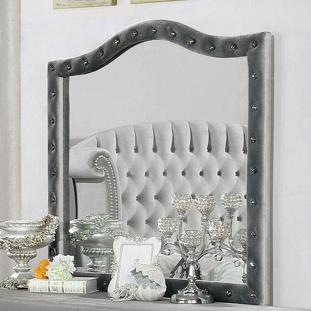 Furniture Of America Alzir Mirror CM7150M Gray Glam - sofafair.com