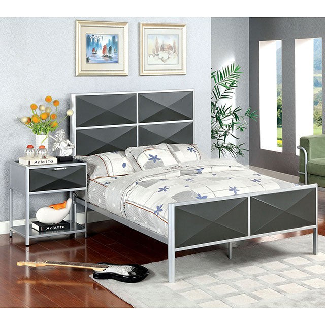 Furniture Of America Largo Full Bed CM7163F Silver/Gray Contemporary - sofafair.com