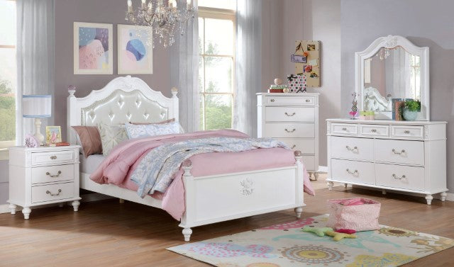 Furniture Of America Belva Bed CM7174 White Traditional - sofafair.com