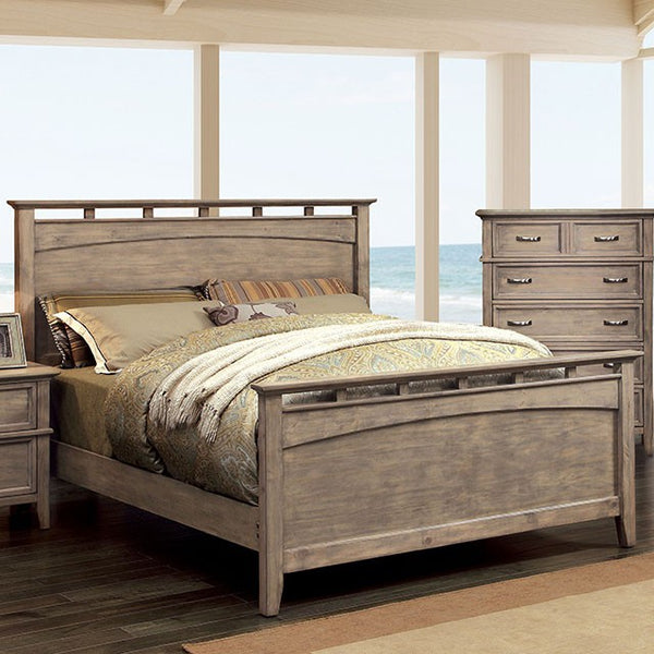 Furniture Of America Loxley Bed CM7351L Weathered Oak Transitional - sofafair.com