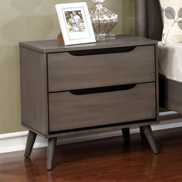 Furniture Of America Lennart Night Stand CM7386GY-N Gray Mid-Century Modern - sofafair.com