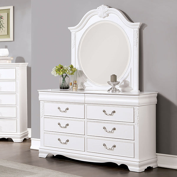 Furniture Of America Alecia Dresser CM7458WH-D White Transitional - sofafair.com