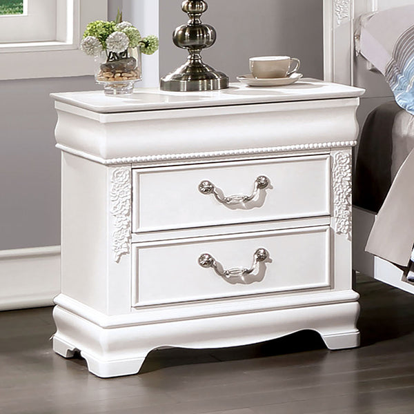 Furniture Of America Alecia Night Stand CM7458WH-N White Transitional - sofafair.com