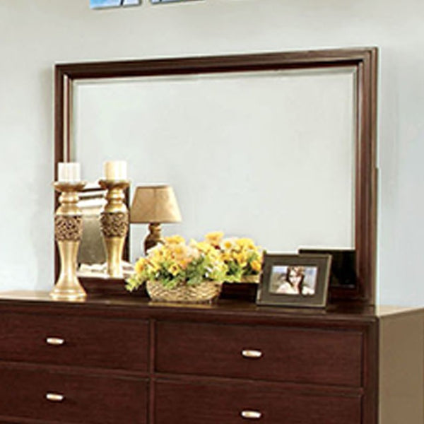 Furniture Of America Genova Mirror CM7464M Brown Cherry Transitional - sofafair.com