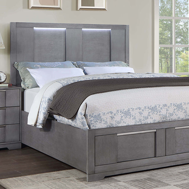 Furniture Of America Regulus Bed CM7475GY Gray Contemporary - sofafair.com