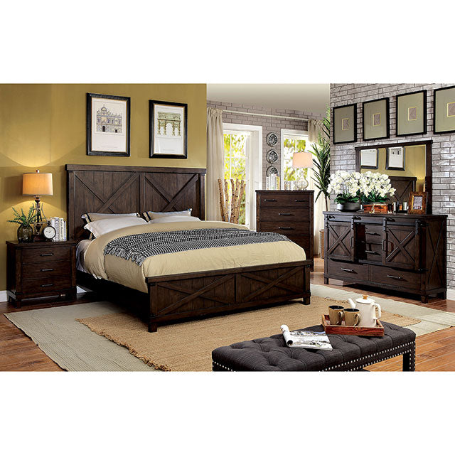 Furniture Of America Bianca Dresser CM7734D Dark Walnut Rustic - sofafair.com