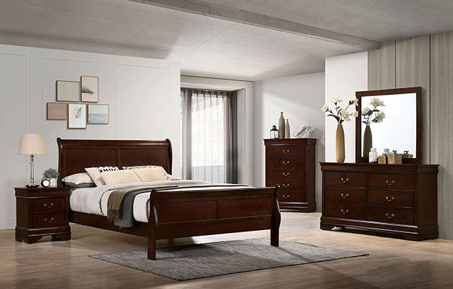 Furniture Of America Louis Philippe Bed FM7866CH Cherry Transitional - sofafair.com