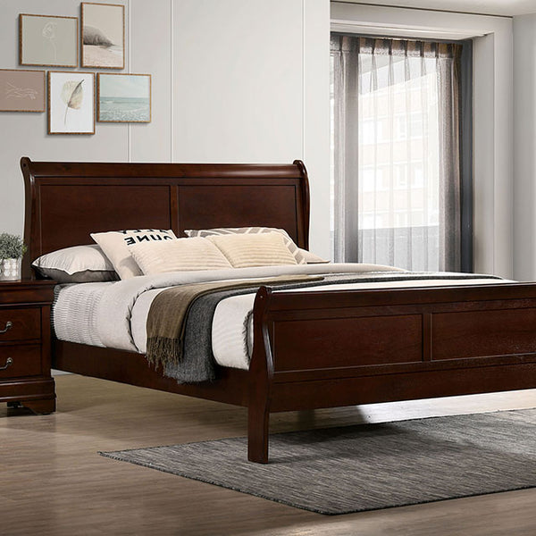 Furniture Of America Louis Philippe Bed FM7866CH Cherry Transitional - sofafair.com