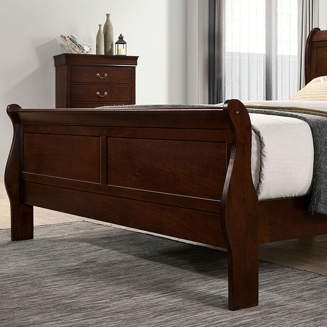 Furniture Of America Louis Philippe Bed FM7866CH Cherry Transitional - sofafair.com