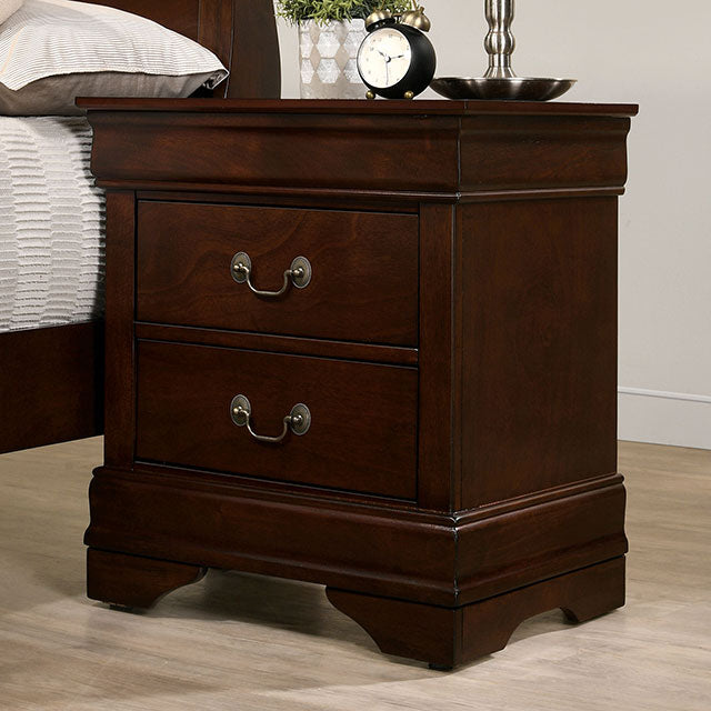 Furniture Of America Louis Philippe Night Stand FM7866CH-N Cherry Transitional - sofafair.com