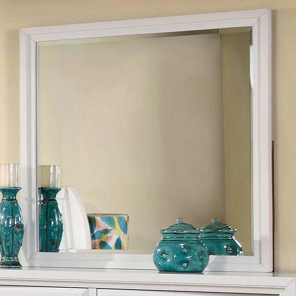 Furniture Of America Delphie Mirror CM7999WH-M White Contemporary - sofafair.com