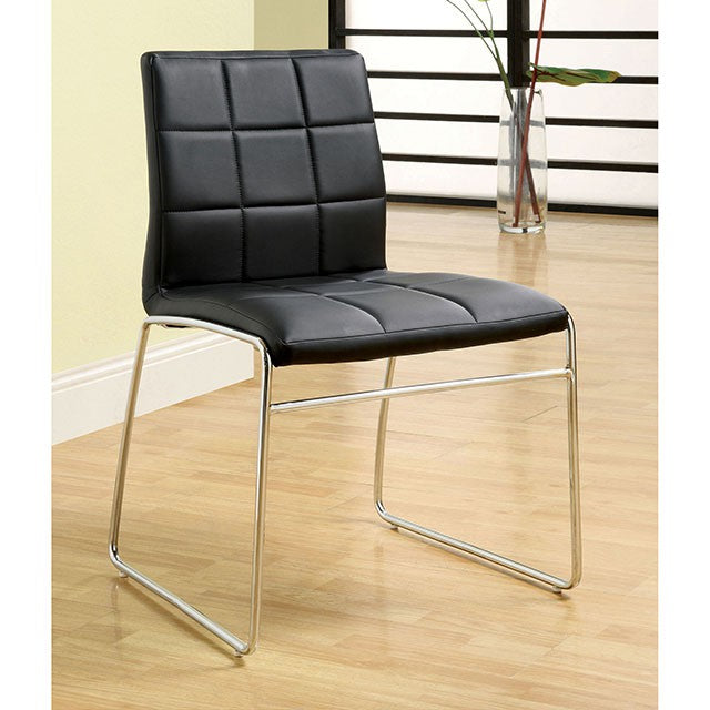 Furniture Of America Kona 5 Pc Dining Table Set CM8320T-BK-5PC Chrome Contemporary - sofafair.com
