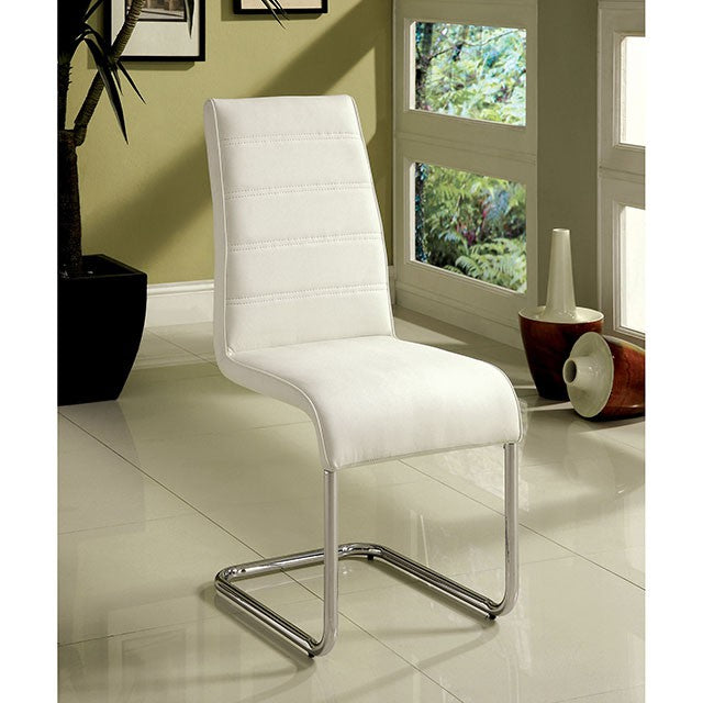 Furniture Of America Mauna 5 Pc Dining Table Set CM8371WH-T-5PC White Contemporary - sofafair.com