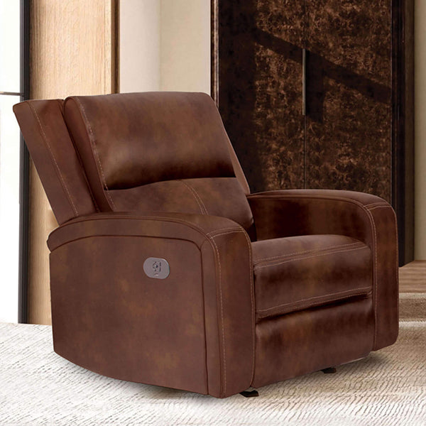 Furniture Of America Soterios Power Recliner CM9924MB-CH-PM Medium Brown Transitional - sofafair.com