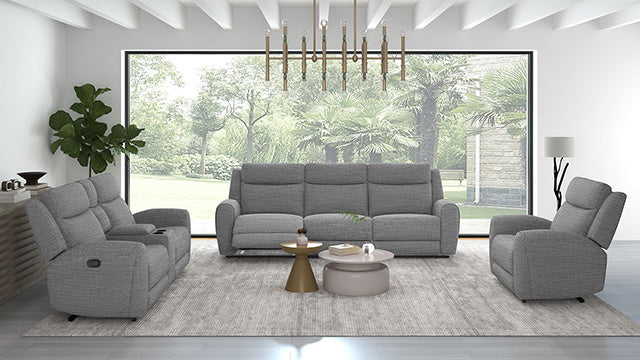 Furniture Of America Antonius Manual Recliner Sofa CM9985GY-SF-M Gray Contemporary - sofafair.com