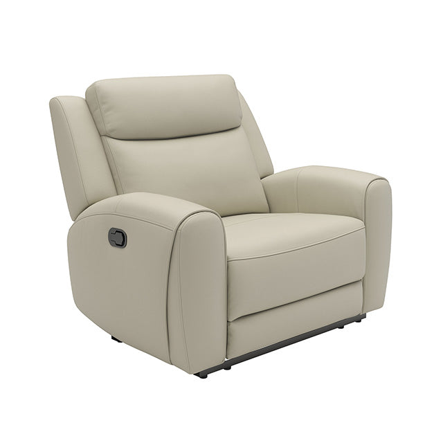 Furniture Of America Jacobus Manual Recliner - Leather CM9986BG-CH-M Beige Transitional - sofafair.com