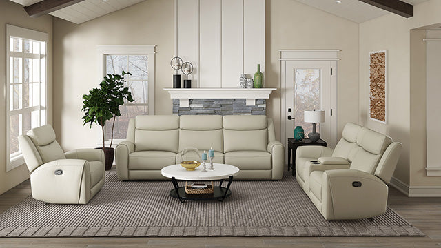 Furniture Of America Jacobus Manual Recliner Sofa CM9986BG-SF-M Beige Transitional - sofafair.com