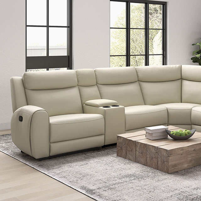 Furniture Of America Jacobus Motion Sectional CM9986BG-M Beige Transitional - sofafair.com