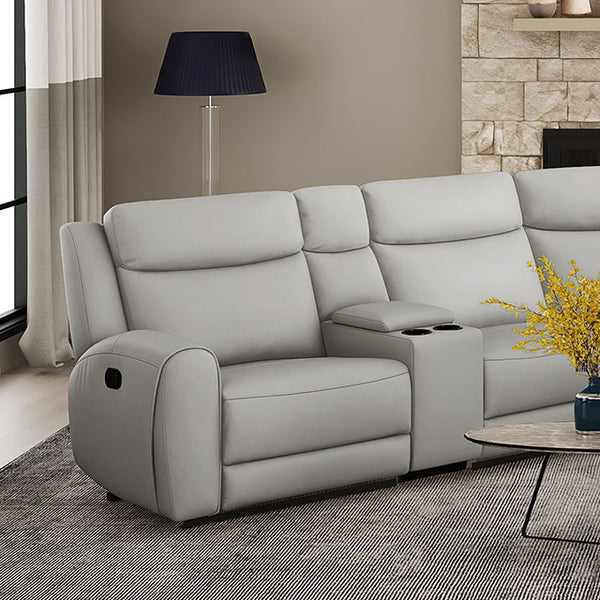 Furniture Of America Jacobus Motion Sectional CM9986LG-M Light Gray Transitional - sofafair.com