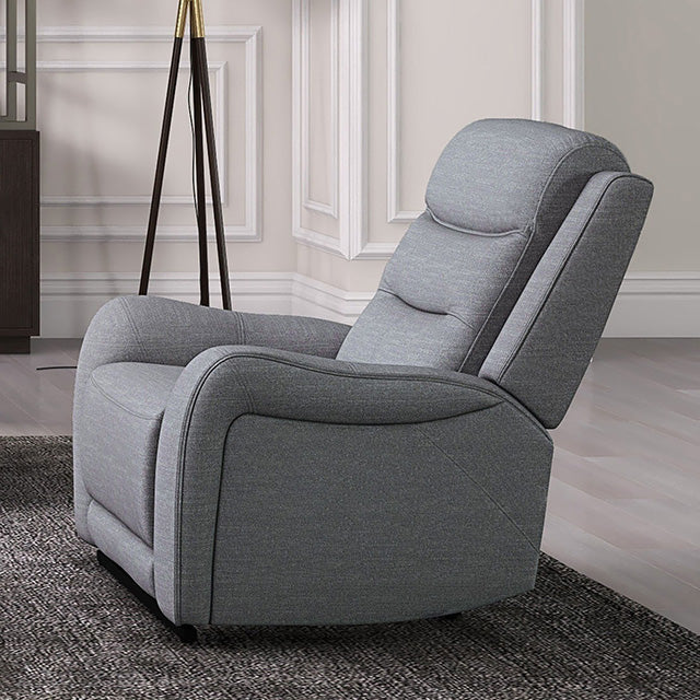 Furniture Of America Matthias Manual Recliner CM9987GY-CH-M Gray Transitional - sofafair.com