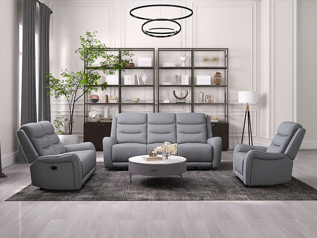 Furniture Of America Matthias Manual Recliner Sofa CM9987GY-SF-M Gray Transitional - sofafair.com