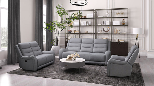 Furniture Of America Matthias Manual Recliner Sofa CM9987GY-SF-M Gray Transitional - sofafair.com