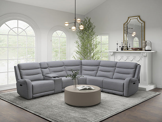 Furniture Of America Matthias Motion Sectional CM9987GY-M Gray Transitional - sofafair.com