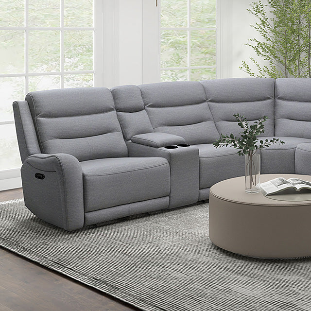 Furniture Of America Matthias Motion Sectional CM9987GY-M Gray Transitional - sofafair.com