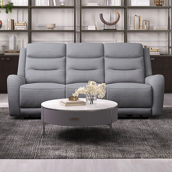 Furniture Of America Matthias Manual Recliner Sofa CM9987GY-SF-M Gray Transitional - sofafair.com