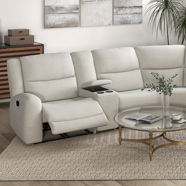 Furniture Of America Giraldus Motion Sectional CM9988BG-M Beige Transitional - sofafair.com