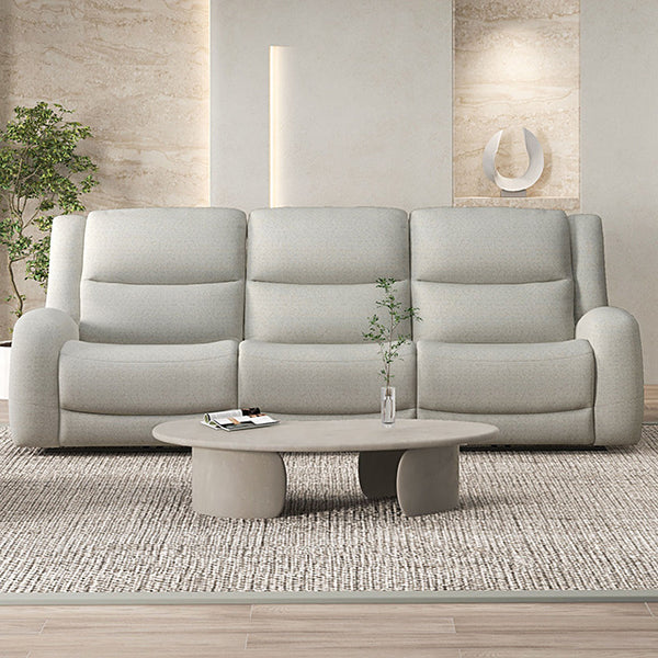 Furniture Of America Giraldus Manual Recliner Sofa CM9988BG-SF-M Beige Transitional - sofafair.com