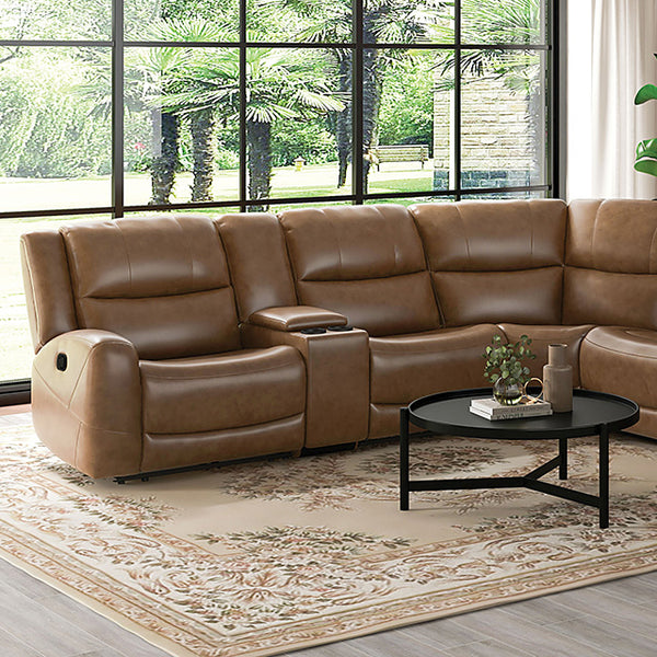 Furniture Of America Leolinus Motion Sectional CM9989BR-M Brown Transitional - sofafair.com