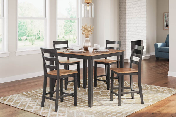 Gesthaven Counter Height Dining Table and 4 Barstools (Set of 5) D396-223 Brown/Beige Casual Counter Height Table