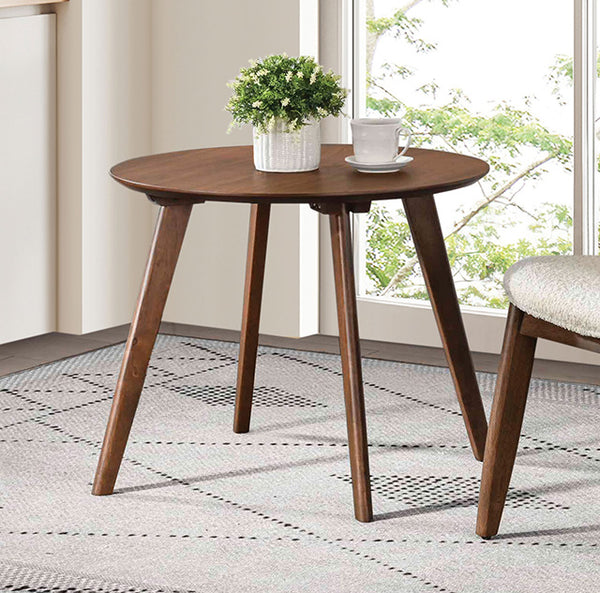 Furniture Of America Belp Side Table FM-AC201WN Walnut/Beige Mid-Century Modern - sofafair.com