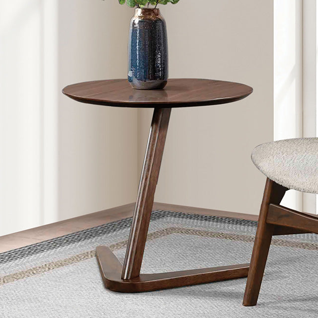 Furniture Of America Vardo Side Table FM-AC203WN Walnut Mid-Century Modern - sofafair.com