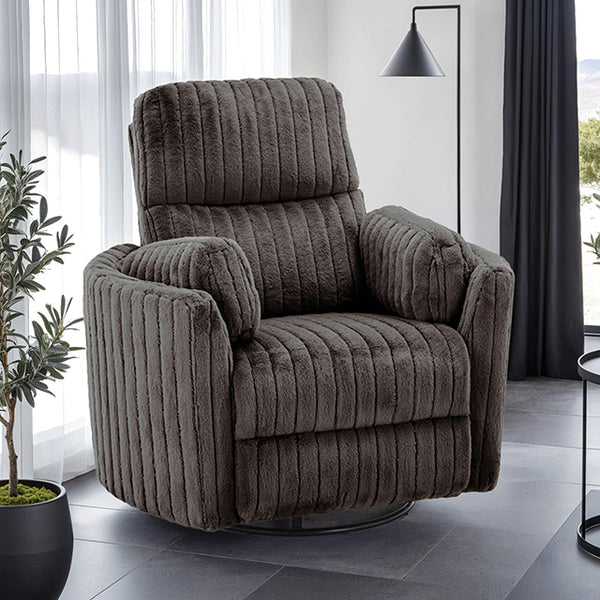 Furniture Of America Belper Power Glider Recliner w/ Swivel FM-AC8018DB-PM Chocolate Brown Contemporary - sofafair.com