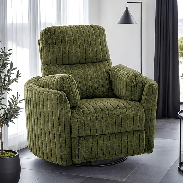 Furniture Of America Belper Power Glider Recliner w/ Swivel FM-AC8018GR-PM Olive Green Contemporary - sofafair.com