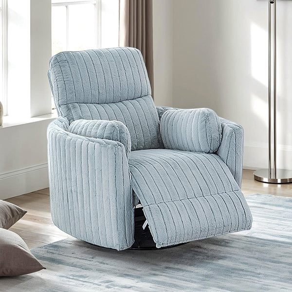 Furniture Of America Belper Power Glider Recliner w/ Swivel FM-AC8018PB-PM Sky Blue Contemporary - sofafair.com