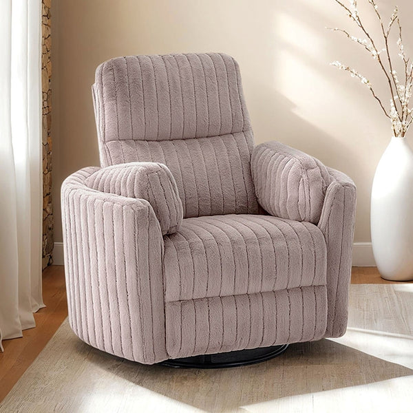 Furniture Of America Belper Power Glider Recliner w/ Swivel FM-AC8018TP-PM Taupe Contemporary - sofafair.com